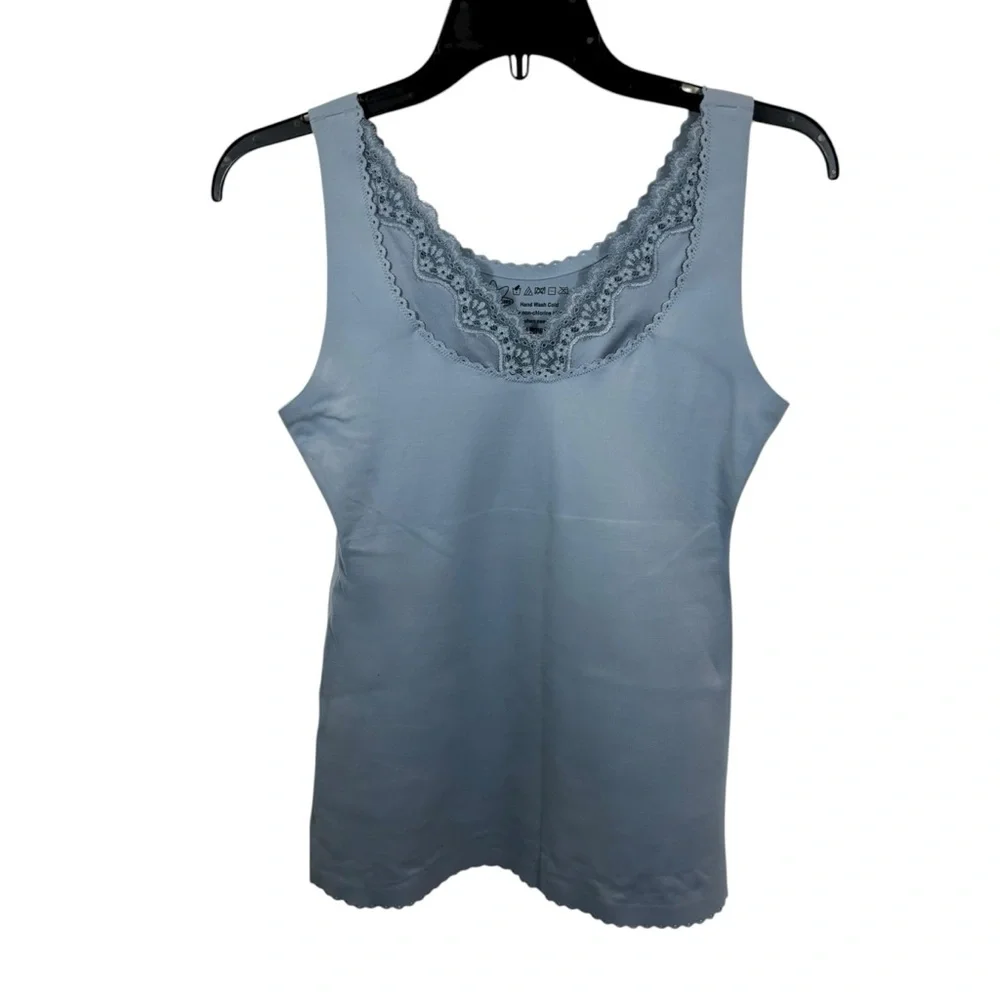 Women's Sonic Slimmers by Kathleen Kirkwood Body/Bust Minimizing Tank Blue Large